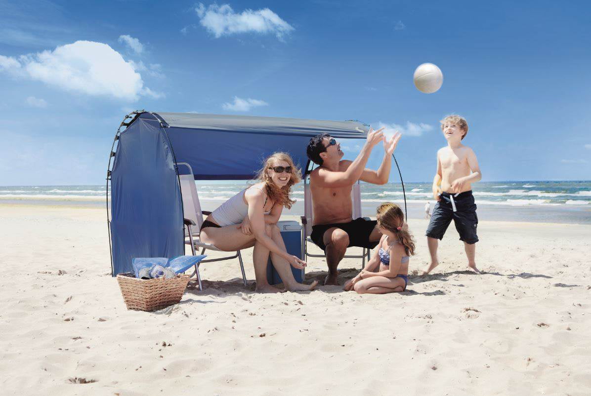 Skincom easy for two Wind uv60 beige solar carpa strandmuschel playa carpa