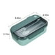 thumbnail image 3 of Fiambrera bento de 2 compartimentos para niños y adultos | Recipiente hermético de 1100 ml con cuchara incorporada | Apto para microondas y lavavajillas | Azul marino o verde, 3 of 9