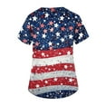 thumbnail image 3 of Scrubs For Women, Tops 4Th Of July V Neck Short Sleeve Workwear With Pockets Red White And Royal Blue American Flag Top Scrub Women Stretchy Maternity Pants Shirts Outfit (4XL, Royal Blue) ZMTing, 3 of 3