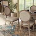 thumbnail image 5 of Furniture of America Carol Padded Wood Rustic Oak and Beige Side Chairs (Set of 2), 5 of 6