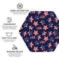 thumbnail image 4 of Pofeuu American Stars Print Leather Coasters Set of 6, Round Cups Mugs Mat Pad for Home Kitchen Heat Resistant Drink Coasters,Hexagon, 4 of 7