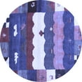 thumbnail image 1 of Ahgly Company Machine Washable Indoor Round Abstract Blue Contemporary Area Rugs, 7' Round, 1 of 4