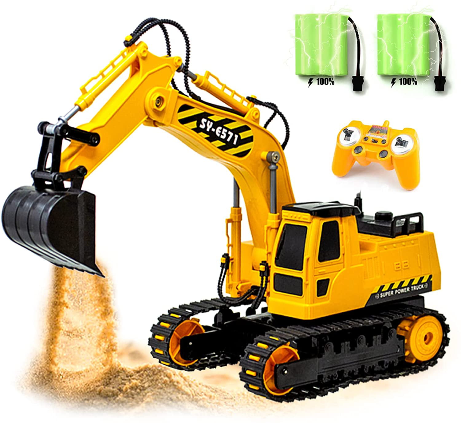 1/24 Construction RC Excavator Remote Control Truck Car Toys Kids Birthday Gift 