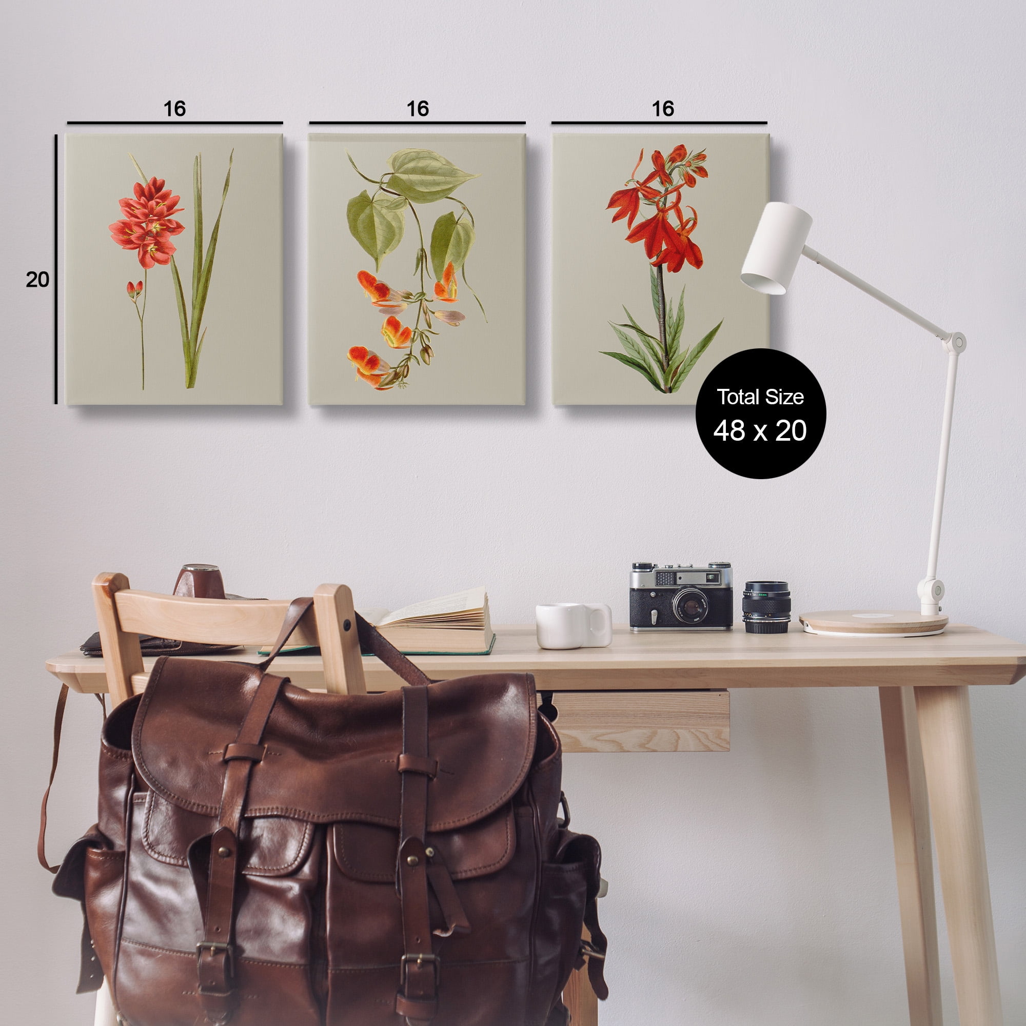 Stupell Industries Woodland Flower Study Botanical & Floral Painting Gallery Wrapped Canvas Art Print Wall Art, 16 x 20, Set of 3