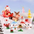 thumbnail image 3 of Mini Christmas Santa Grandma Snowman Tree Model Figurine DIY Landscape Decor, 3 of 10