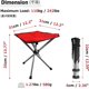 thumbnail image 2 of (Rojo - L)Taburete plegable para acampar, pescar, asiento, trípode plegable, pequeño, ligero, portátil, telescópico, taburete para senderismo, viajes, playa, barbacoa, 2 of 5