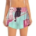 thumbnail image 2 of Balery Cats On Broomstick Pantalones cortos deportivos para mujer con forro y dos bolsillos, elásticos, para entrenamiento, gimnasio, yoga-XX-Large, 2 of 7