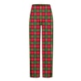 thumbnail image 4 of FAZVAOO Mens Christmas Pajama Pants Plaid Elastic Waistband Home Sleepwear Thin Print Straight Leg Pants, 4 of 5