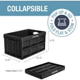 thumbnail image 3 of CleverMade Collapsible Storage Bin 62L Stackable, Obsidian 3 Pack, 3 of 10