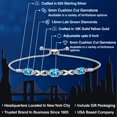 thumbnail image 2 of Gem Stone King 925 Silver and 10K Yellow Gold Swiss Blue Topaz and White Lab Grown Diamond Bracelet for Women | 2.54 Cttw | Gemstone November Birthstone | Cushion 6MM | Fully Adjustable 9 inch, 2 of 5