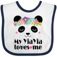 thumbnail image 3 of Inktastic My YiaYia Loves Me Yia Yia Bear Girls Baby Bib, 3 of 4
