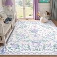 thumbnail image 3 of Purple Floral Rugs For Girls, Washable Bow Area Rug For Living Room, Cute Ultra-Thin Non Slip Indoor Decor Carpet For Nursery Kids Room Bedroom Playroom 1x2ft, 3 of 6
