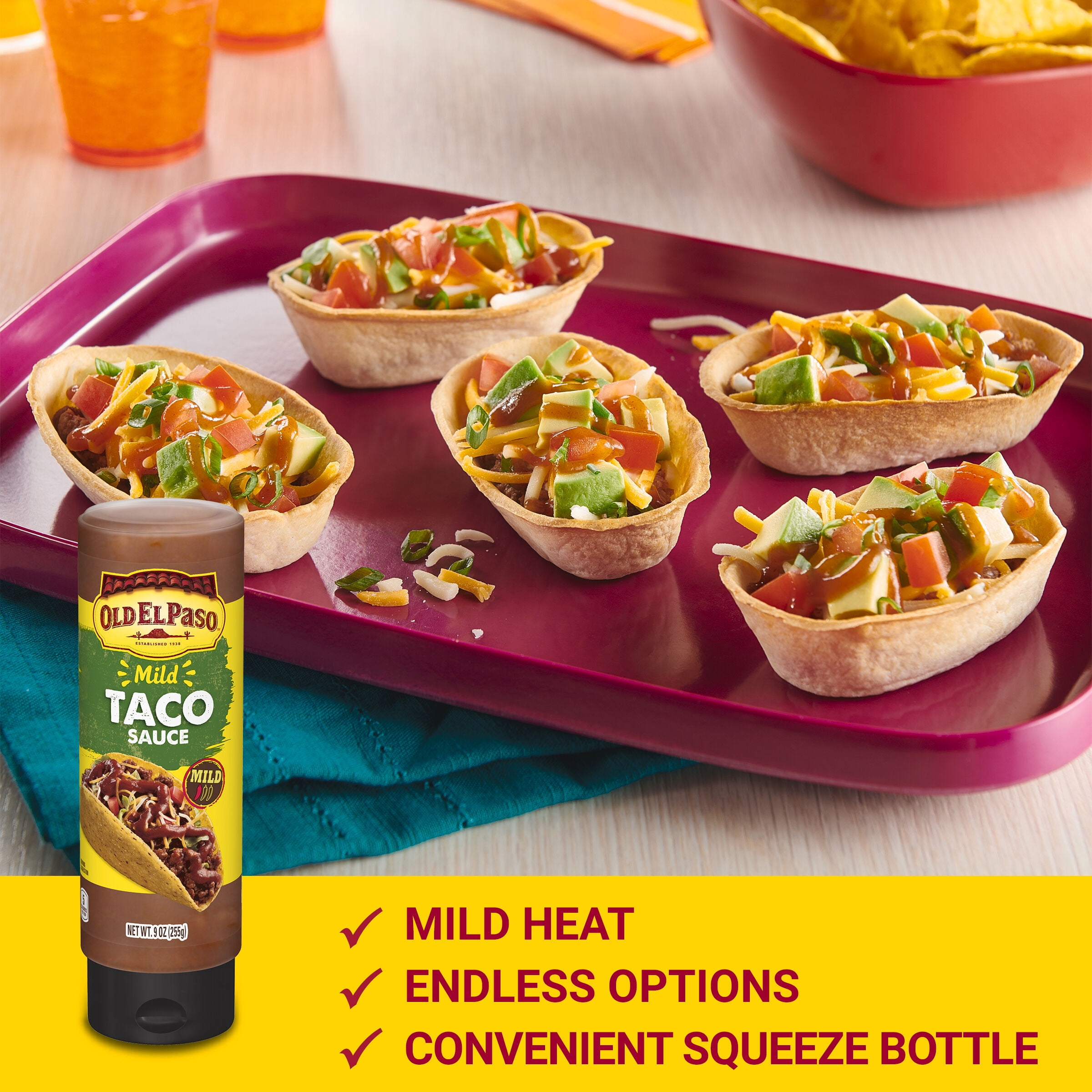 Old El Paso Mild, Sauce, 9 Squeeze Bottle, oz. Taco