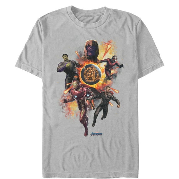 Men's Marvel Avengers: Endgame Flame Logo Graphic Tee Silver Medium