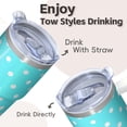 thumbnail image 4 of 20oz Travel Mug with Handle and Straw, Geometric Stainless Steel Double Wall Insulated Coffee Cup Leak-Proof Lid, 4 of 5