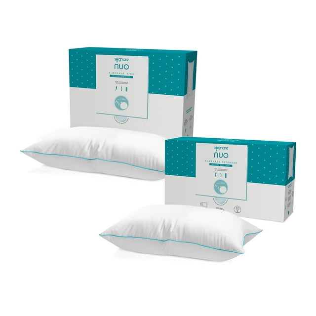 Sognare Nuo 1 Almohada King Size + 1 Almohadas Estándar Relleno Semi Firme con Microfibras de Gel, Lavable Hipoalergénica