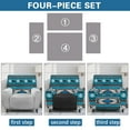 thumbnail image 6 of LedBack Aztec Southwest Recliner Chair Cover 4-Pieces Cow Print Lazyboy Cover for Recliner Chair with Storage Pockets Non Slip Slipcovers for Sofa Couch, Home Decoration, Blue, 6 of 8