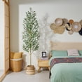 thumbnail image 6 of DR.Planzen Artificial Olive Tree 7 ft Tall Faux Floor Plant in Black Pot - Realistic Greenery with Adjustable Branches and Fruits - Indoor Home Office Decor for Living Room Apartment Workspace, 6 of 8