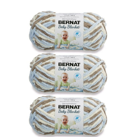 Bernat Baby Blanket Little Cosmos Yarn - 3 Pack of 100g/3.5oz - Polyester - 6 Super Bulky - 72 Yards - Knitting/Crochet