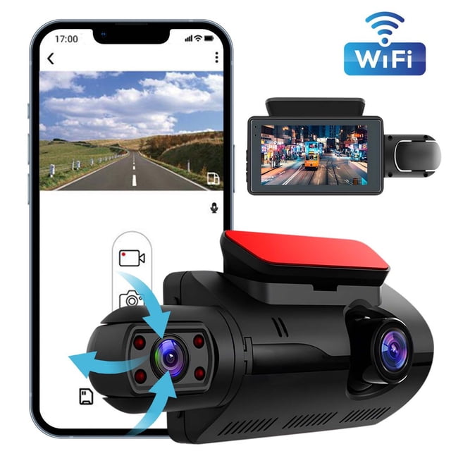 EIMELI Dash Cam for Cars 1080P Full HD Dash Camera Dashcam with Night Vision Car Camera with 3.0-inch IPS Screen G-Sensor Loop Recording 360° Rotatable Design 24H Parking Mode