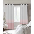thumbnail image 2 of Blackout Curtains for Bedroom, Pink White Striped Room Darkening Window Drapes for Living Room, Modern Abstract Art Aesthetics Thermal Insulated Grommet Curtains, 42x84 inch, 2 Panels, 2 of 9