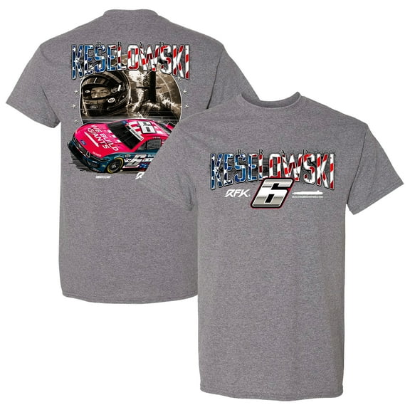 Men's Heather Gray Brad Keselowski BuildSubmarines.com Patriotic Car T-Shirt