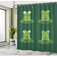 thumbnail image 5 of Ambesonne Funny Shower Curtain, Frogs in Pond Lily Pad, 69"Wx84"L, Hunter Green, 5 of 5