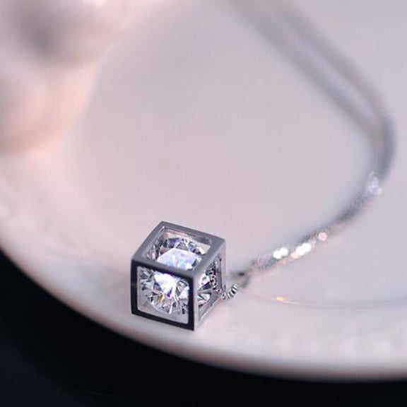 SEWCHICS Elegant Cube Pendant Necklace for Women, Stylish Jewelry Perfect for Special Occasions and Everyday Wear
