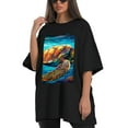 thumbnail image 4 of Plus Size Shirt for Women Black Tops for Women Short Sleeves Shirt for Women Sea Turtle 13 T Shirt Crewneck Shirt for Women 4XL, 4 of 5