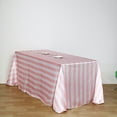 thumbnail image 2 of BalsaCircle 90" x 156" Blush White Satin Stripes Rectangle Tablecloth Dining Linens, 2 of 7