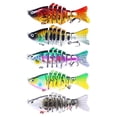 thumbnail image 2 of Kit de 5 señuelos de pesca multiarticulados, regalos realistas, aparejos de pesca, señuelos artificiales prácticos con anzuelos triples., 2 of 8
