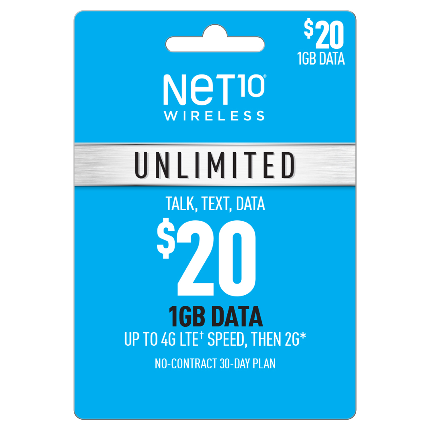 Net10 20 Unlimited 30Day Plan ePIN Top Up (Email Delivery) Walmart