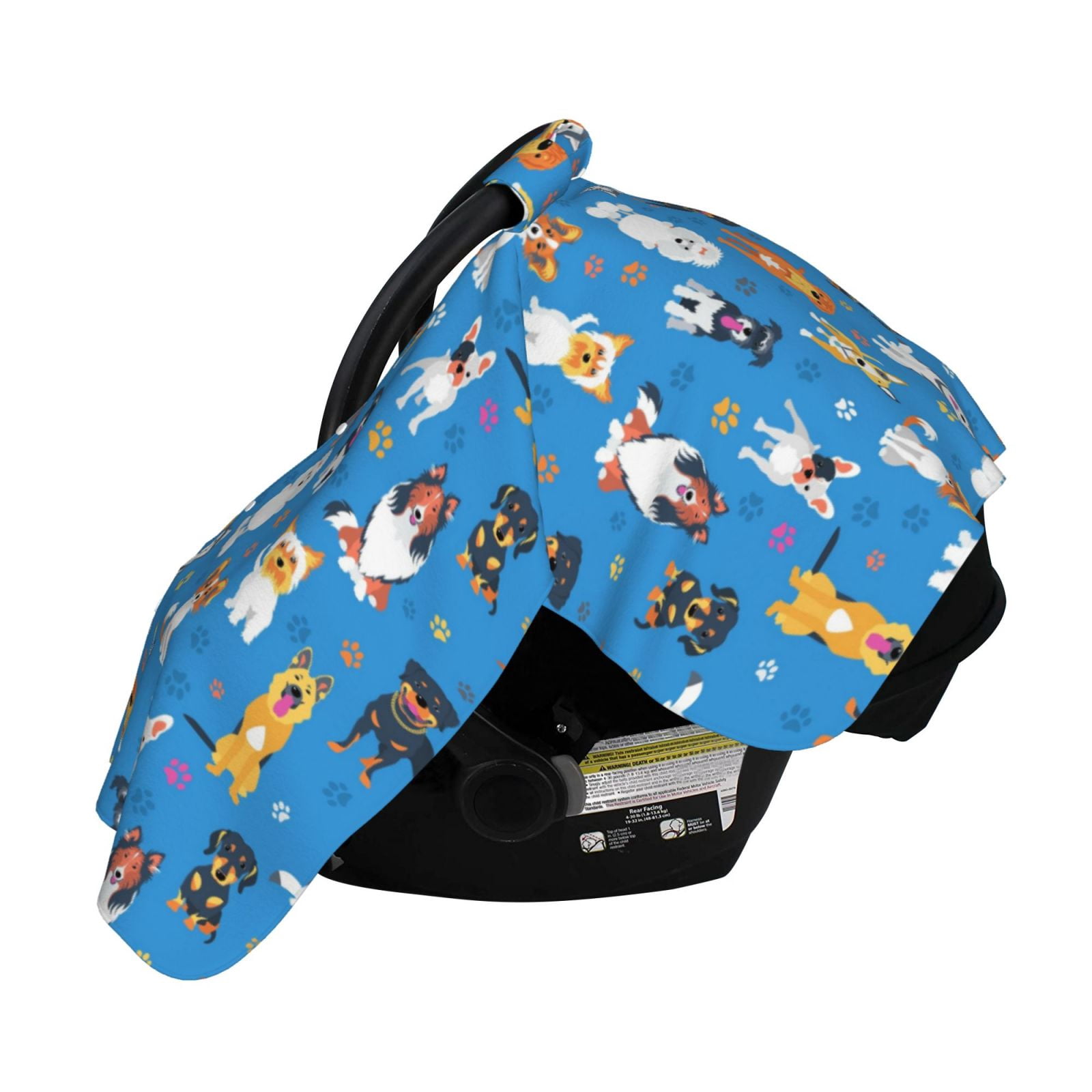 Naloa Cute Dogs Baby Car Seat Cover, Breathable Baby Carrier Cover, Multiuse Baby Carrier Cover & Nursing Breastfeeding Cover