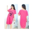 thumbnail image 2 of Topumt New Women Silk Satin Loose Pajamas Short Sleeve Pajamas Nightwear Home Wear, 2 of 3