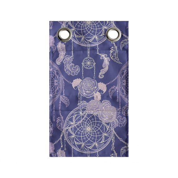 Boho Hanging Pocket Organizer, Pattern Design Outline Dreamcatchers and Roses, Printed Polyester Storage Bag with Pockets, 9" x 27", Lavender Dark Lavender