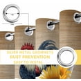 thumbnail image 4 of Bathing Roosters Blackout Curtains for Bedroom, Countryside Sunflower Vintage Burlap Thermal Insulated Kitchen Drapes with Grommets, Light Blocking Window Treatment, 2 Panels 52" x 54", 4 of 7