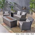 thumbnail image 3 of Noble House St. Lucia Outdoor 4 Seater Chat Set w/ Fire PitBrown, 3 of 11
