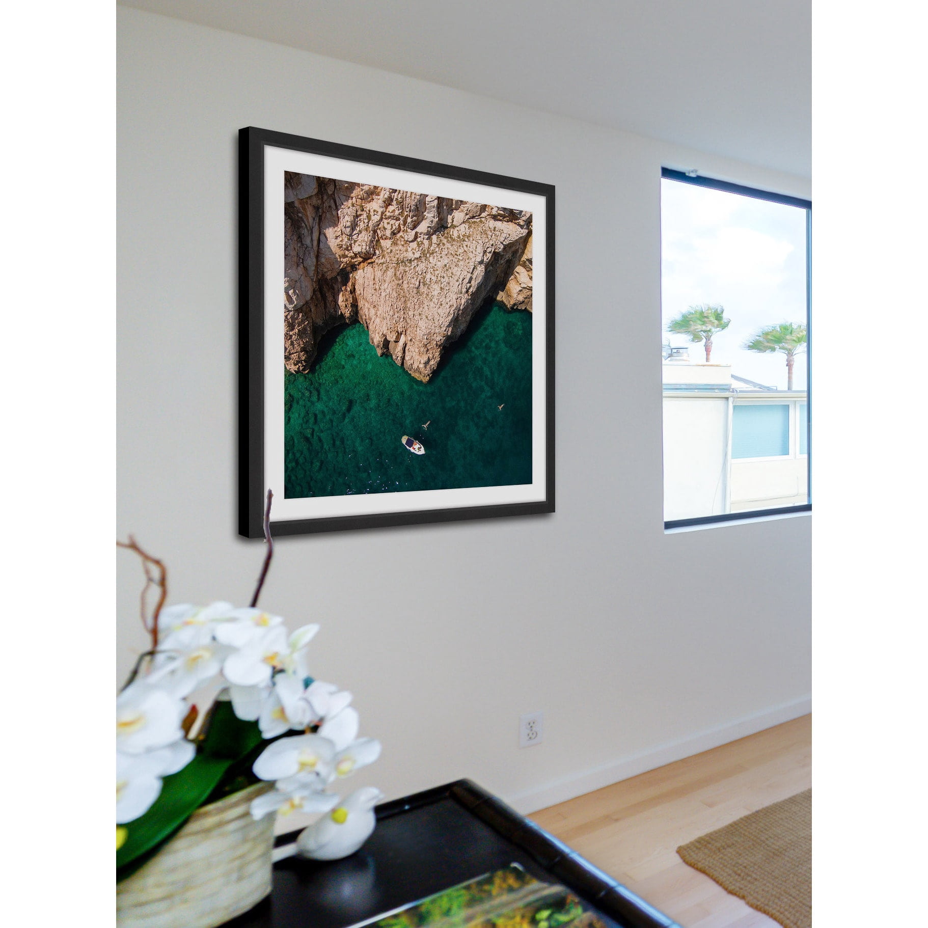 "Jagged Cliffs" Framed Painting Art Print, 32" x 1.5"