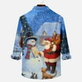 thumbnail image 4 of IROINNID Christmas Long Sleeve Shirt for Men Funny Santa Print Button Up Shirt Gift Xmas Vacation Shirt,Sky Blue, 4 of 5