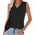 thumbnail image 6 of Womens Crew Neck Sleeveless Shirts Plain Tank Tops Dressly Basic Blouses Loose T-Shirt Daily Work Outfit Causal Tunic Tees Summer 2025, 6 of 7
