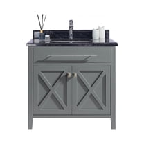 Laviva Wimbledon 36" Wood Cabinet with Marble Countertop in Gray/Black