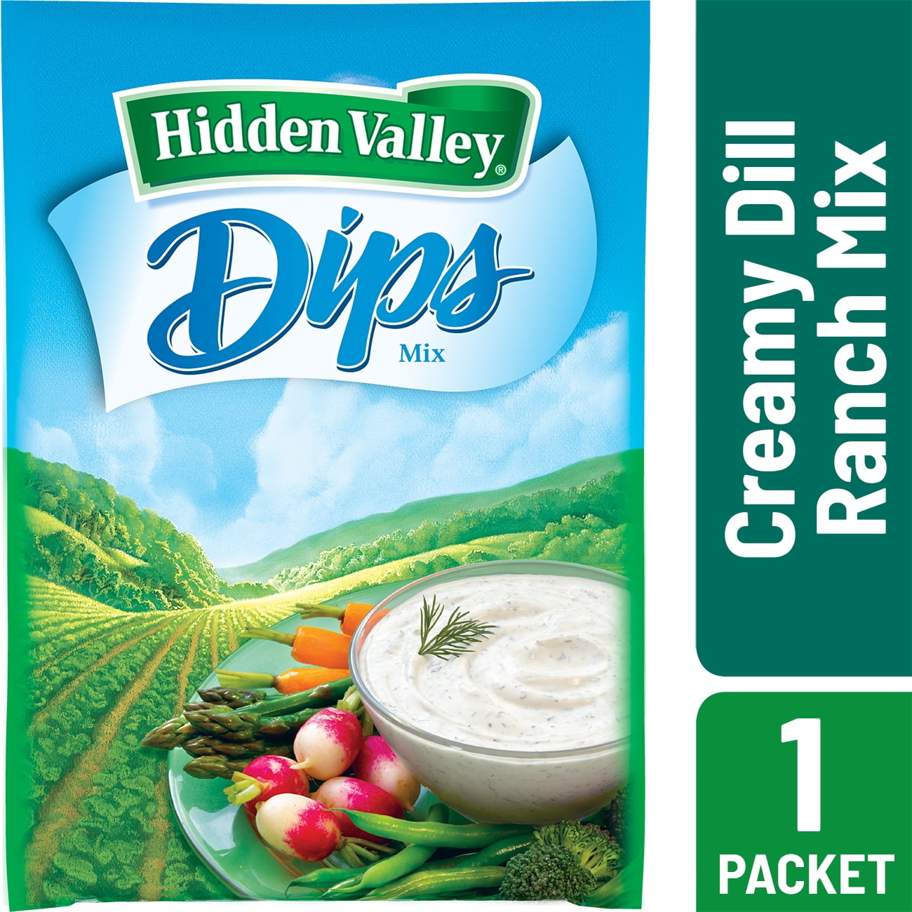 Hidden Valley Creamy Dill Ranch Dips Mix, Gluten Free 1 Packet
