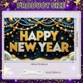 thumbnail image 2 of Gold Silver Theme Happy New Year Banner Star Pattern New Year Display Beaded Garland 3D Letter Design Festive Backdrop for New Year Party Holiday Celebration Indoor Decoration, 2 of 9