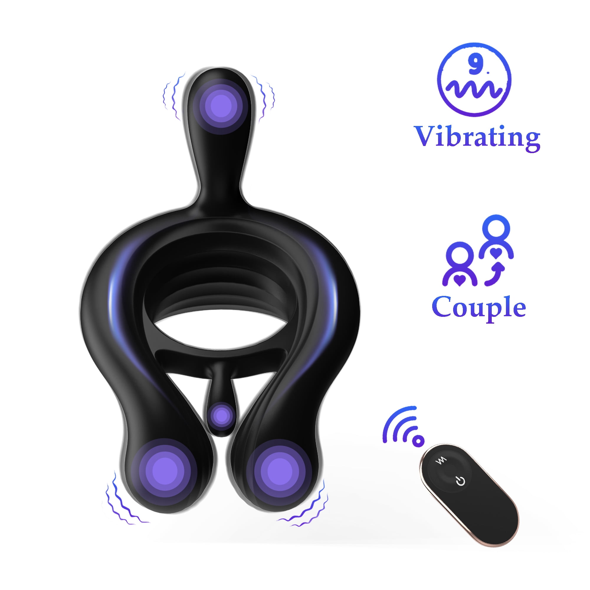 AYIYUN Penis Rings Sex Toys with Remote Control for Man, Prostate Massager Anal Plug Adult Vibrators for Couples