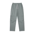 thumbnail image 4 of WIZUTIZ Men's Pleated Wide Leg Pants Elastic Drawstring Waist Relaxed Fit Solid Color Casual Track Trousers, 4 of 9