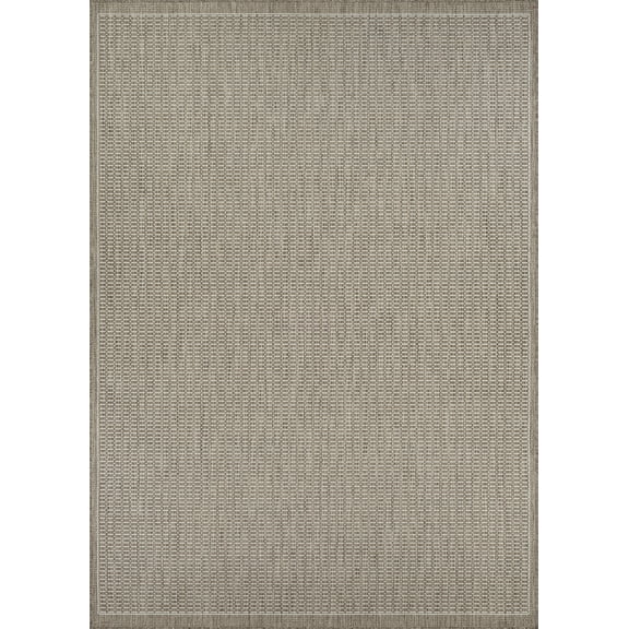 Couristan Recife Saddle Stitch 5'3" X 7'6" Ivory- Taupe Outdoor Rug
