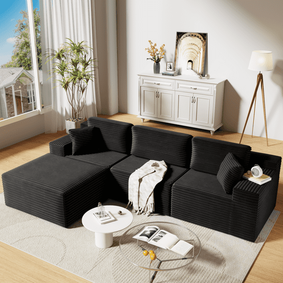 Bashaw Cloud Sectional Couch Sofa with Deep Seat, Modern Modular Sofa Couch for Living Room Bedroom, Upholstered Couches for Customizable Living Spaces, No Assembly Required (L Shape)