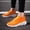 Orange, variant on Flyknit Sports Shoes For Women Summer Athletic, Breathable Mesh Footwear Cushioned Comfort, Thick Sole Lightweight Trainers Non Slip Sole, Flexible Lace Up Daily Walking Sneakers