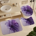 thumbnail image 5 of Purple Flower 4 Pcs Bathroom Shower Curtain Set, Bathroom Sets with Rugs (Bath Mat, U Shape and Toilet Lid Cover Mat) and 12 Hooks,, 5 of 5