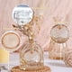 thumbnail image 5 of Set de jarrones de cristal UPBUD Amber, 5 centros de mesa con flores doradas, 5 of 7